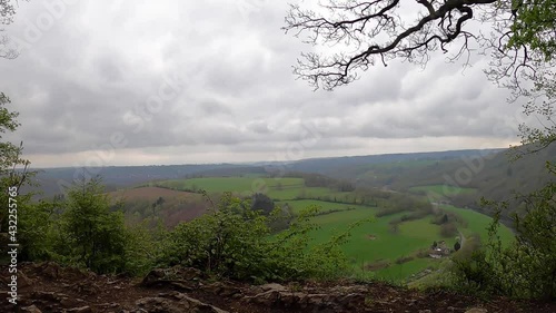 Time lapse of Roche Aux Faucons on a cloudy day in the province of Liège, Belgium photo