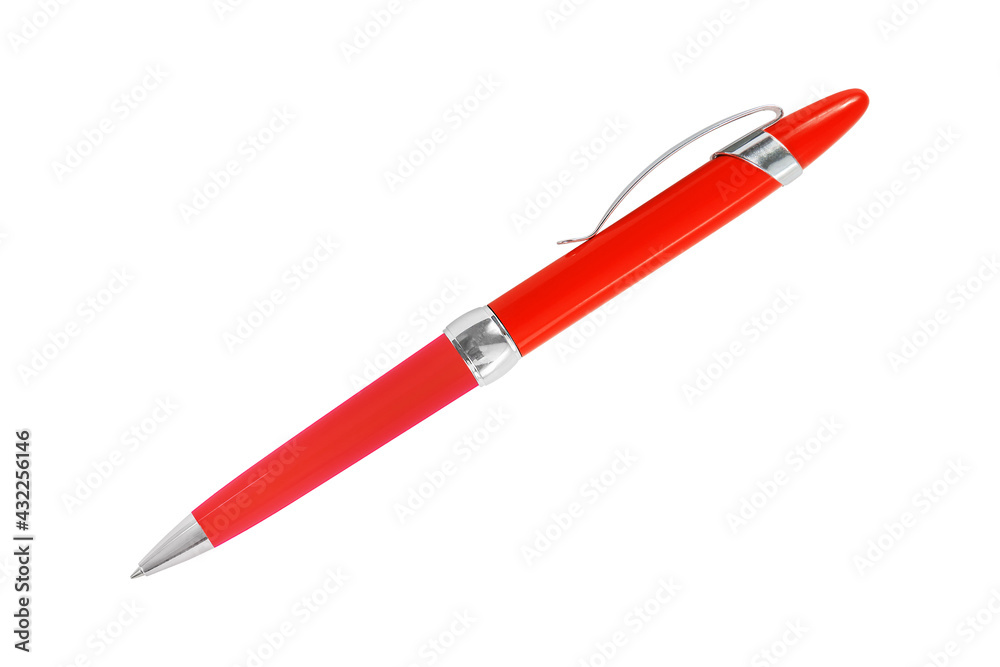 Red pen isolated on white background, clipping path included. Red pen isolated on white background, clipping path included.