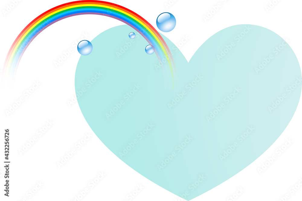 虹とハートと水滴の背景 Stock Vector Adobe Stock