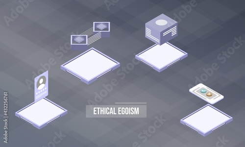 Fotografia Ethical egoism concept on abstract design