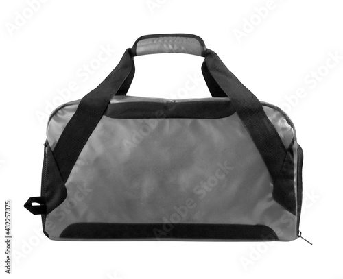 Big duffle bag, sport gym pouch with shoulder strap isolated on white background