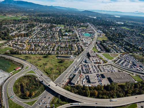 Stock aerial photo of Lougheed Highway Pitt Meadows, Canada photo