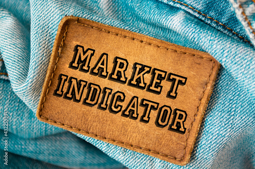 Text sign showing market indicator