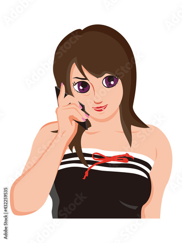 スマホをする女性