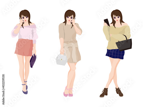 スマホをする女性