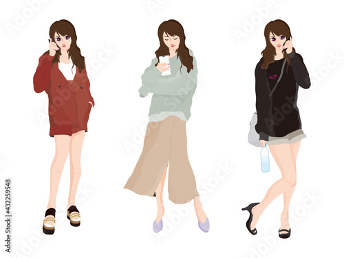 スマホをする女性