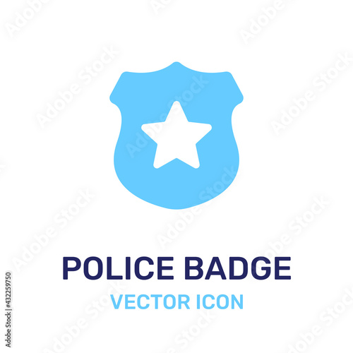 Police badge icon. Vector illustration