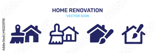 Home renovation icon in different style vector