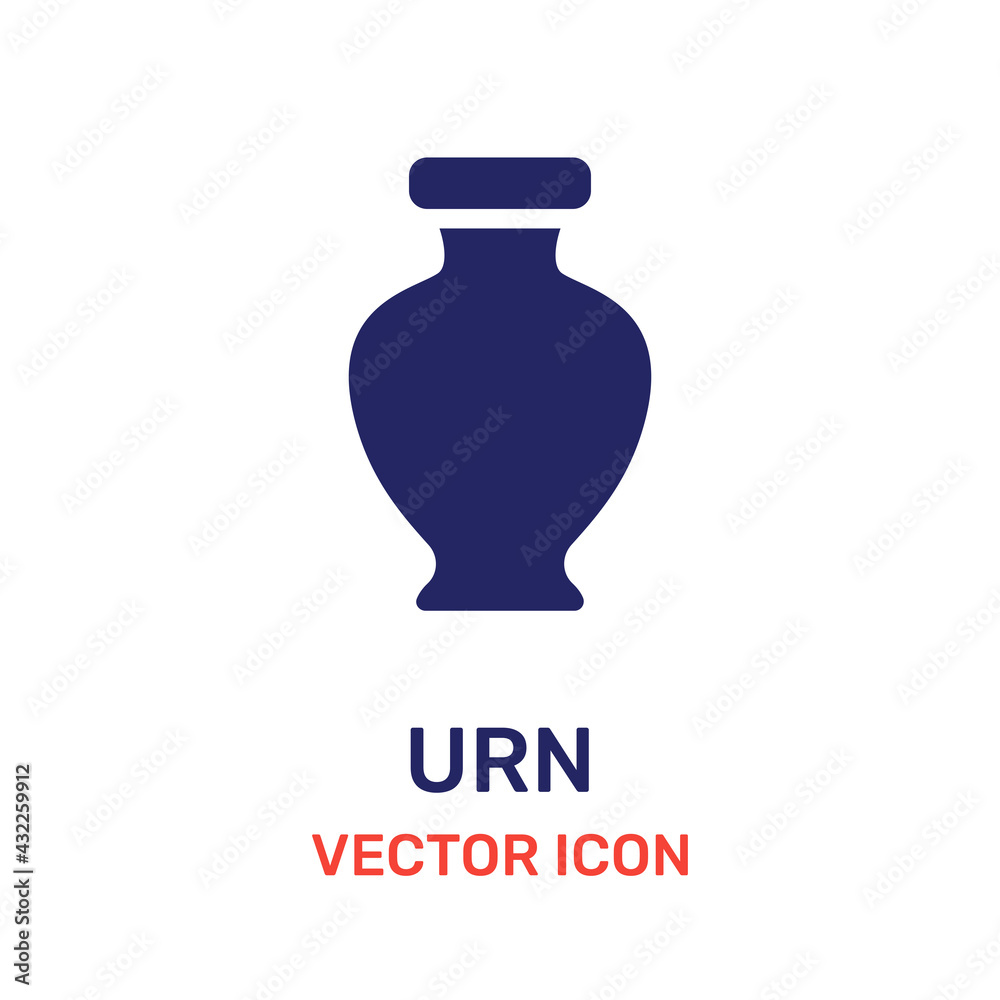 Cremation urn vector icon Cremation urn vector icon