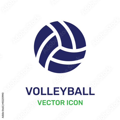 Volleyball ball sports activity play competition tournament, icon vector 