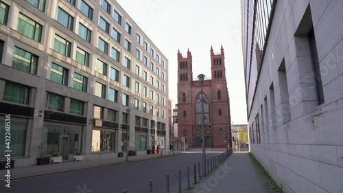 View to Friedrichswerder Church in Historical City Centre of Berlin photo