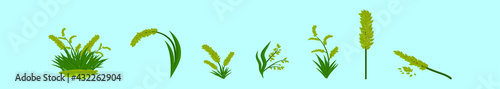 set of sea oats cartoon icon design template with various models. vector illustration isolated on blue background