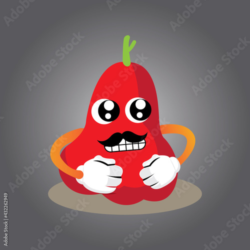 Premium guava fruit cartoon icon logo