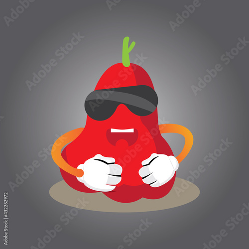 Premium guava fruit cartoon icon logo