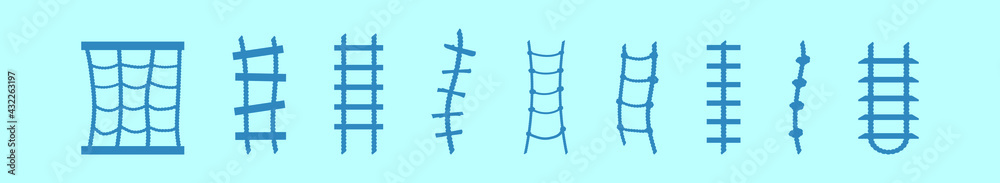 set of rope ladder cartoon icon design template with various models ...