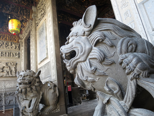 The Guardian Lions of Changfu Temple (Zushi Temple, 三峽祖師廟) in Sanshia District, New Taipei City, TAIWAN