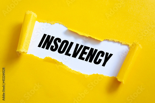 Tableau sur toile Text sign showing insolvency