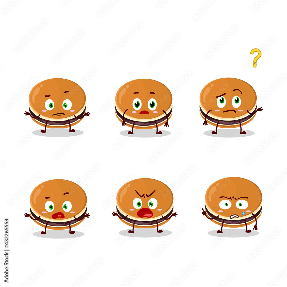 Cartoon character of dorayaki with what expression