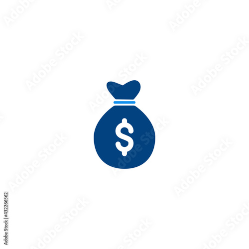 Money bag Flat icon vector for computer, web and mobile app