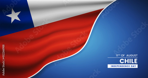 Free Download Abstract independence day of Chile background with elegant fabric flag and typographic illustration - GFXLoad