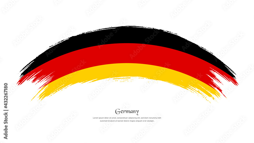 Obraz premium Flag of Germany in grunge style stain brush with waving effect on isolated white background