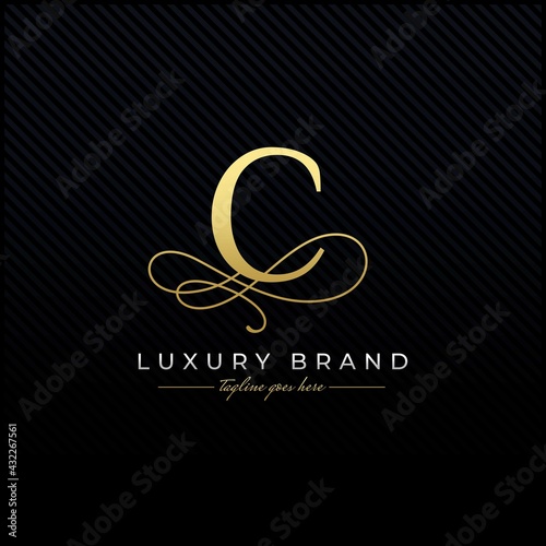 Initial C Luxury Letter Logo Design , Elegance Wedding Initial Monogram