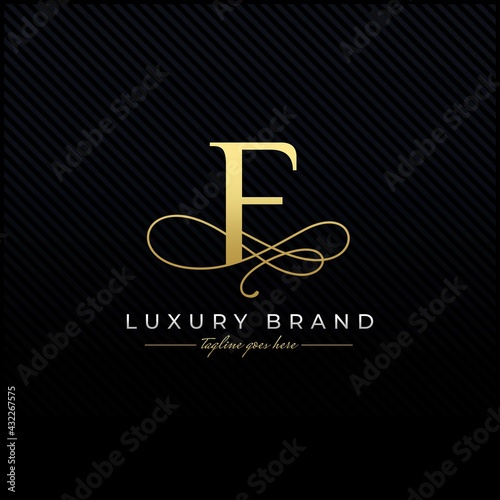 Initial F Luxury Letter Logo Design , Elegance Wedding Initial Monogram