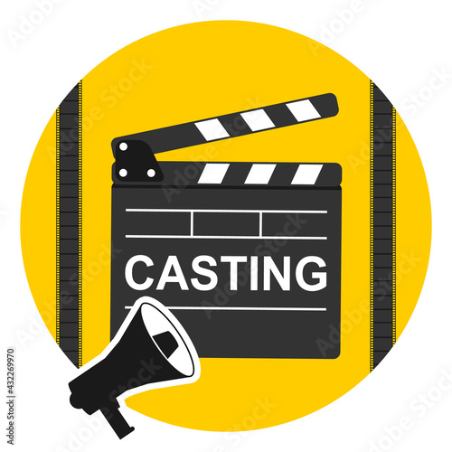 Casting icon, yellow casting selection icon. Vector illustration.