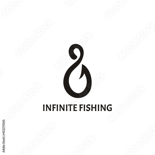 infinite fishing logo design illustration