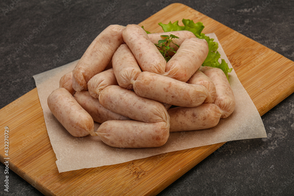 Raw natural chicken baby sausages Raw natural chicken baby sausages