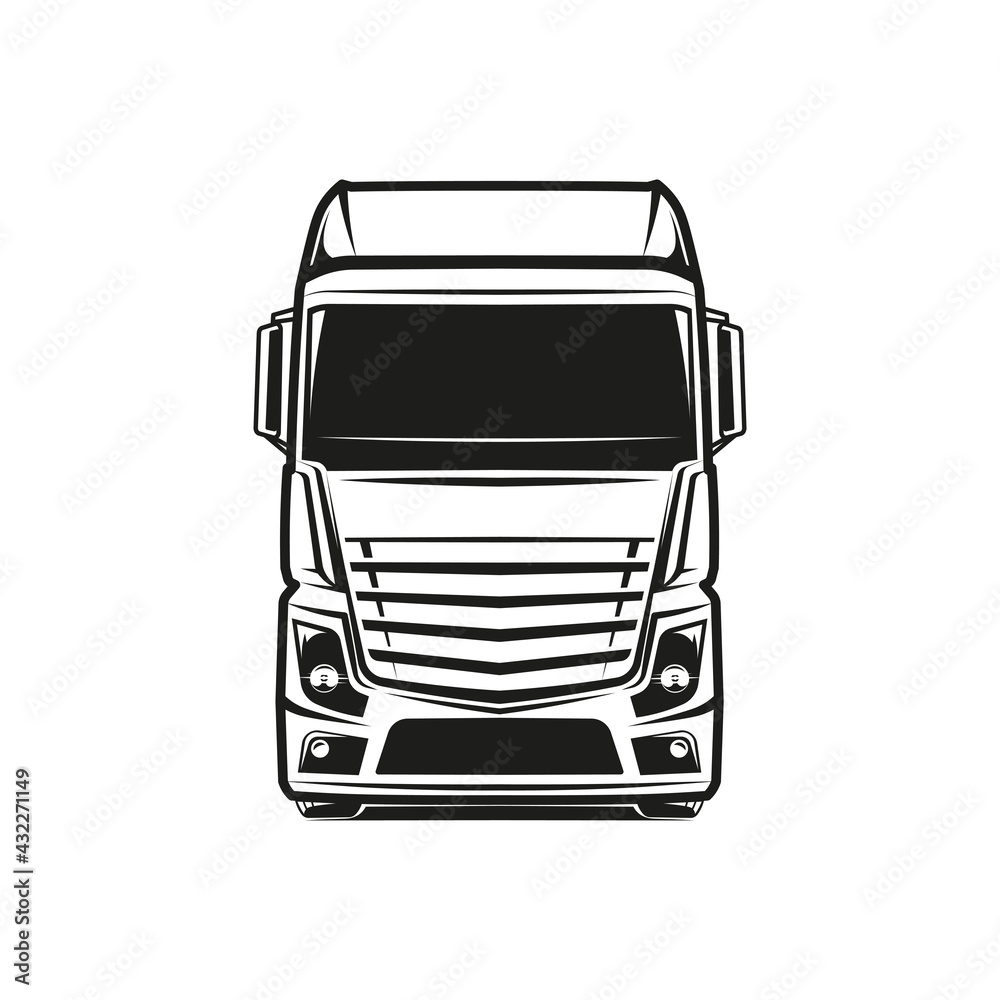 euro truck logo vector black and white illustration front view euro truck logo vector black and white illustration front view