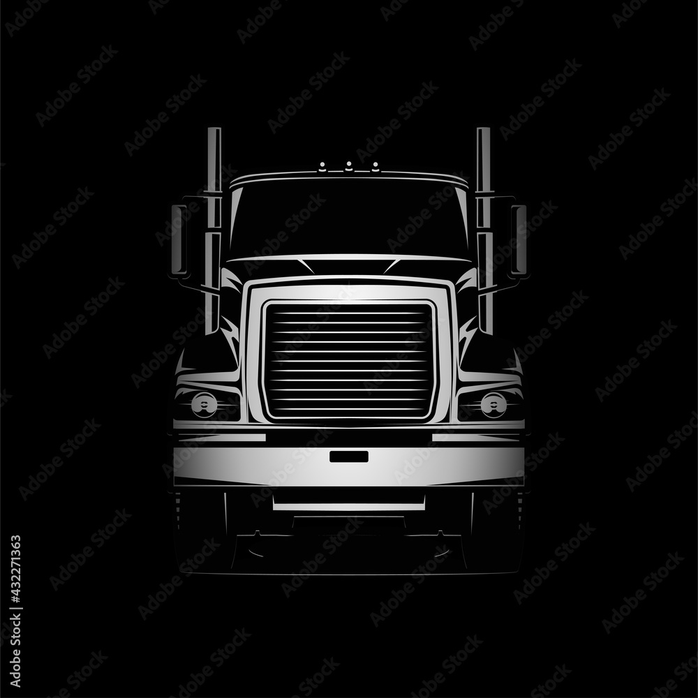 diesel truck logo vector black and grey illustration front view diesel truck logo vector black and grey illustration front view