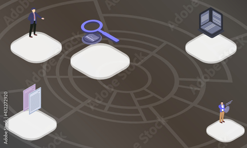 Action at a distance concept on abstract design