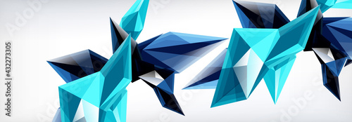 Vector 3d triangles and pyramids abstract background for business or technology presentations, internet posters or web brochure covers
