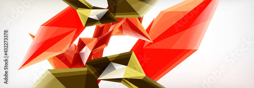 Vector 3d triangles and pyramids abstract background for business or technology presentations, internet posters or web brochure covers
