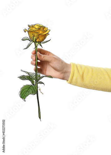 Female hand with fresh yell...