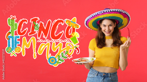 Young Mexican woman in somb...