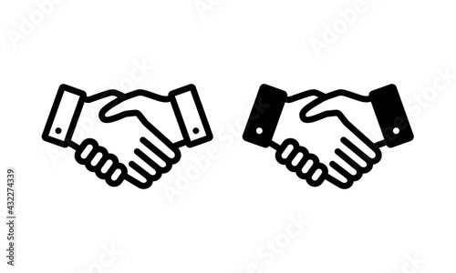 Handshake line icon, Handshake Symbols Vector