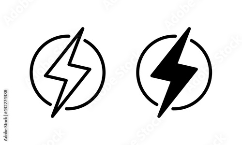 Power lightning line icon Vector, Power lightning logo Vector