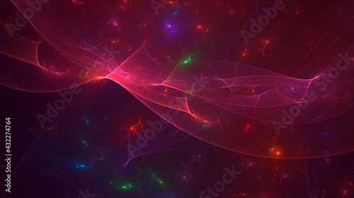 3D rendering abstract colorful fractal light background