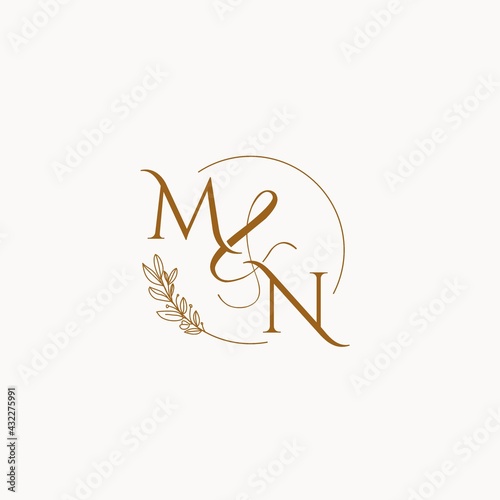 MN initial wedding monogram logo