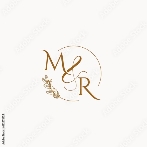 MR initial wedding monogram logo