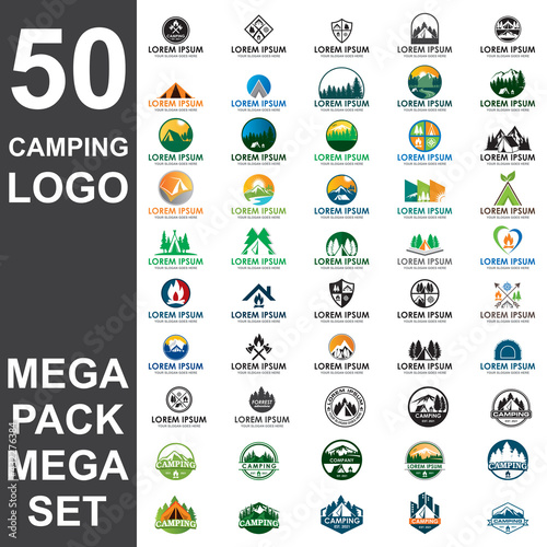 set of camping logo , set of adventure vector