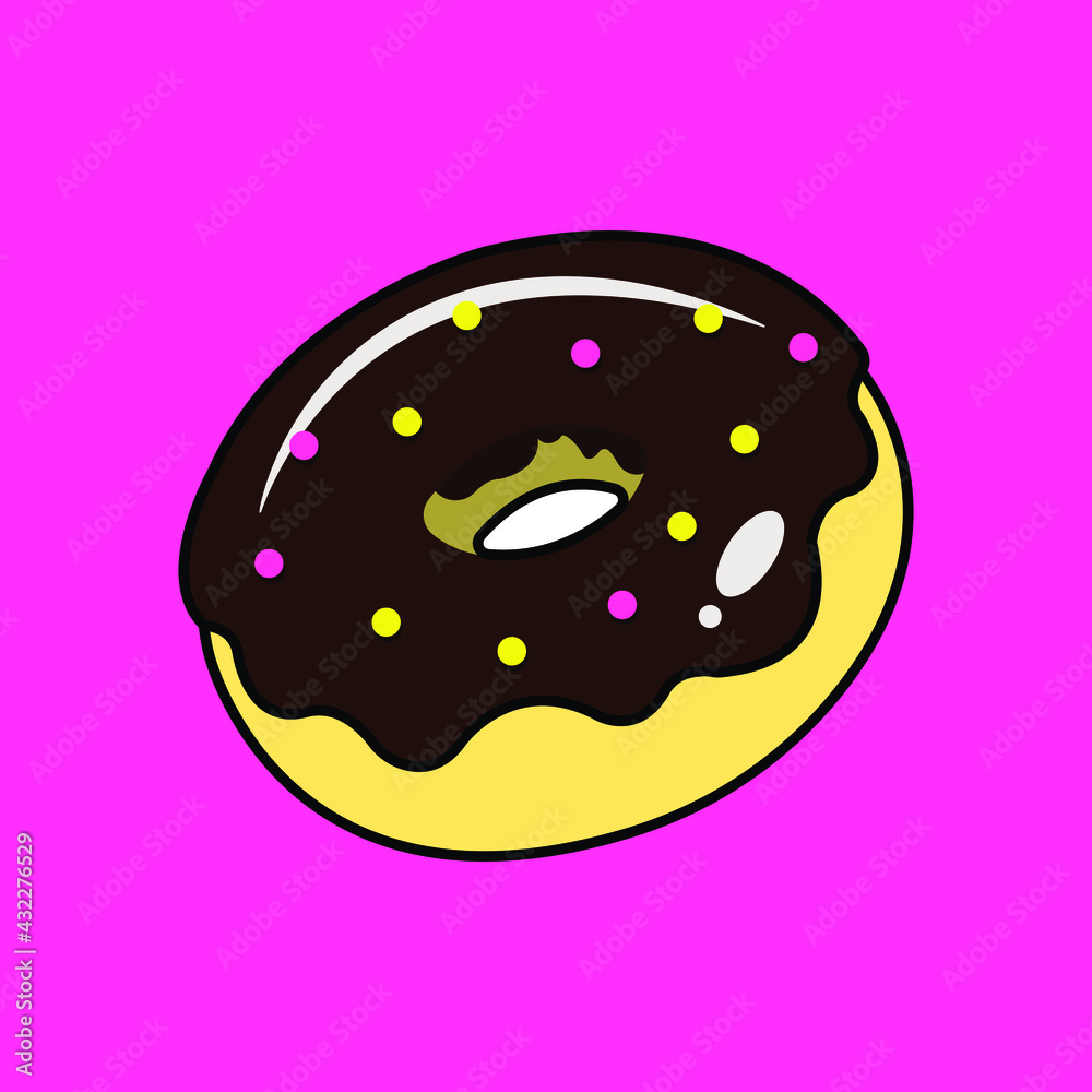 Fototapeta premium doughnut melted cartoon icon, vector illustration
