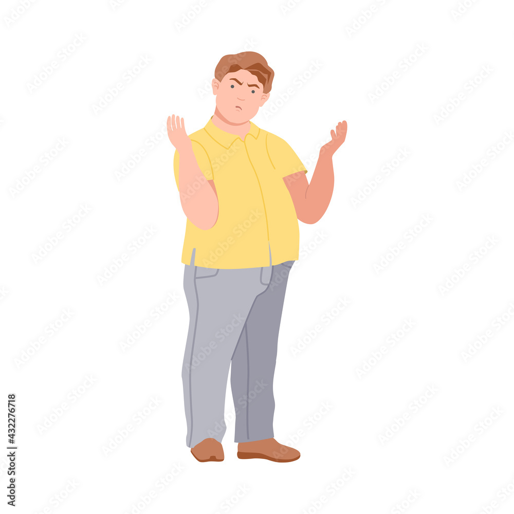 Angry Man Scolding and Yelling at Somebody Vector Illustration Angry Man Scolding and Yelling at Somebody Vector Illustration