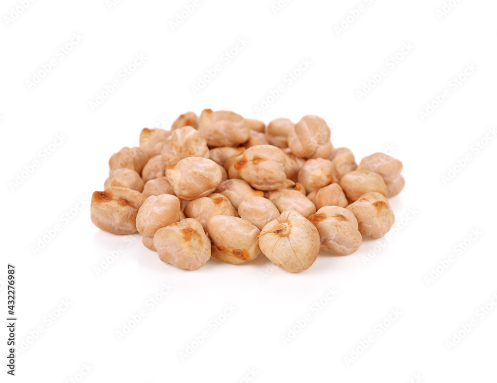 Dried chickpea beans isolated on white background Dried chickpea beans isolated on white background