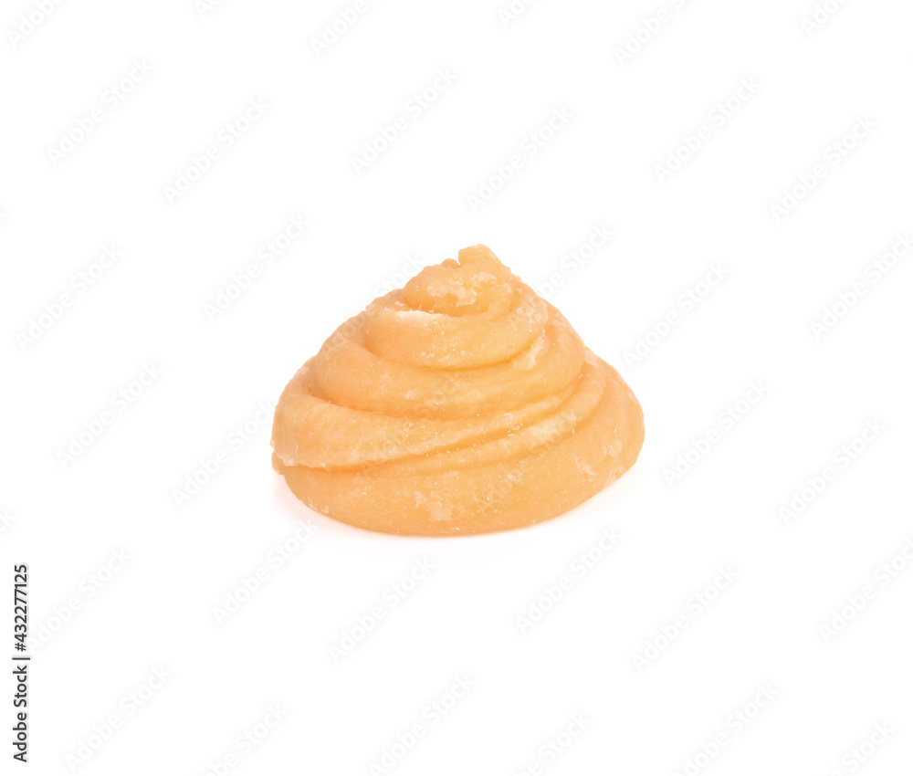 Coconut palm sugar isolated on the white background Coconut palm sugar isolated on the white background