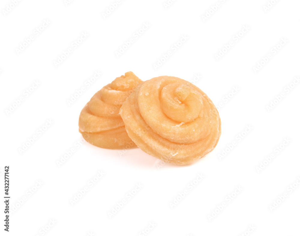Coconut palm sugar isolated on the white background Coconut palm sugar isolated on the white background