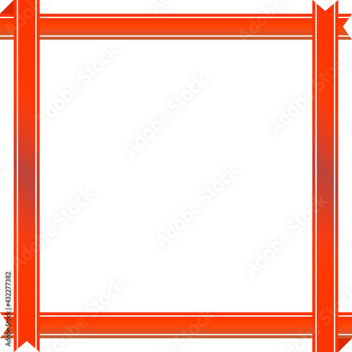 Free Download 赤色リボンの正方形フレーム - GFXLoad