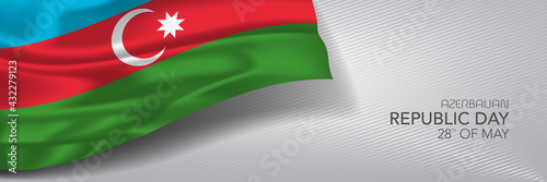 Azerbaijan republic day vector banner, greeting card.